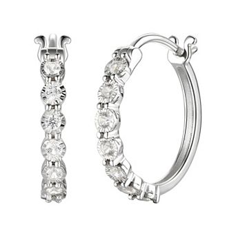 MASTERPIECE 1/10 Carat T.W. Diamond Hoop Earrings