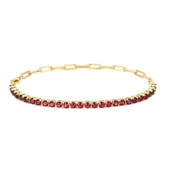 14k Gold Over Silver Lab-Created Ruby Bracelet