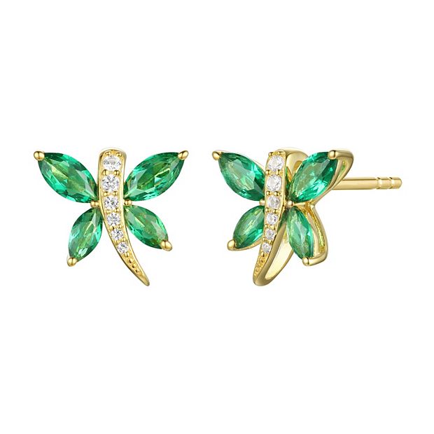 Emerald deals butterfly earrings