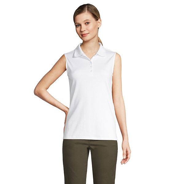 Women s Lands End Sleeveless Supima Cotton Polo Shirt