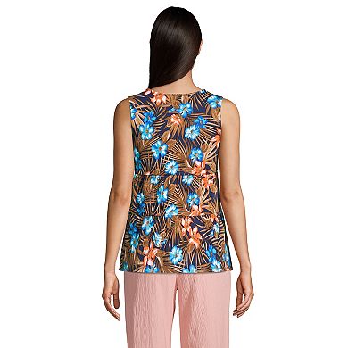 Women's Lands' End Crinkle Knit Tiered Tank Top