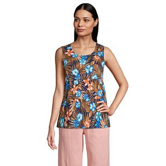 Women's Lands' End Crinkle Knit Tiered Tank Top