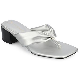 Journee Seelah Women's Heeled Thong Sandals