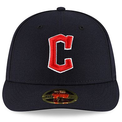 Men's New Era Navy Cleveland Guardians Authentic Collection On-Field Road Low Profile 59FIFTY Fitted Hat