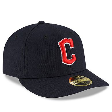 Men's New Era Navy Cleveland Guardians Authentic Collection On-Field Road Low Profile 59FIFTY Fitted Hat
