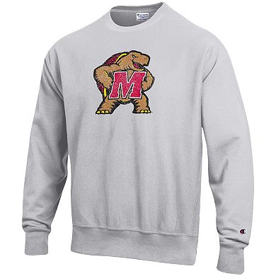 Men's Champion Heathered Gray Maryland Terrapins Vault Logo Reverse Weave Pullover Sweatshirt