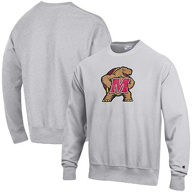 Men's Champion Heathered Gray Maryland Terrapins Vault Logo Reverse Weave Pullover Sweatshirt