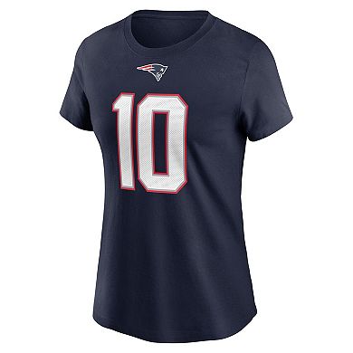 Women's Nike Mac Jones Navy New England Patriots Player Name & Number T-Shirt