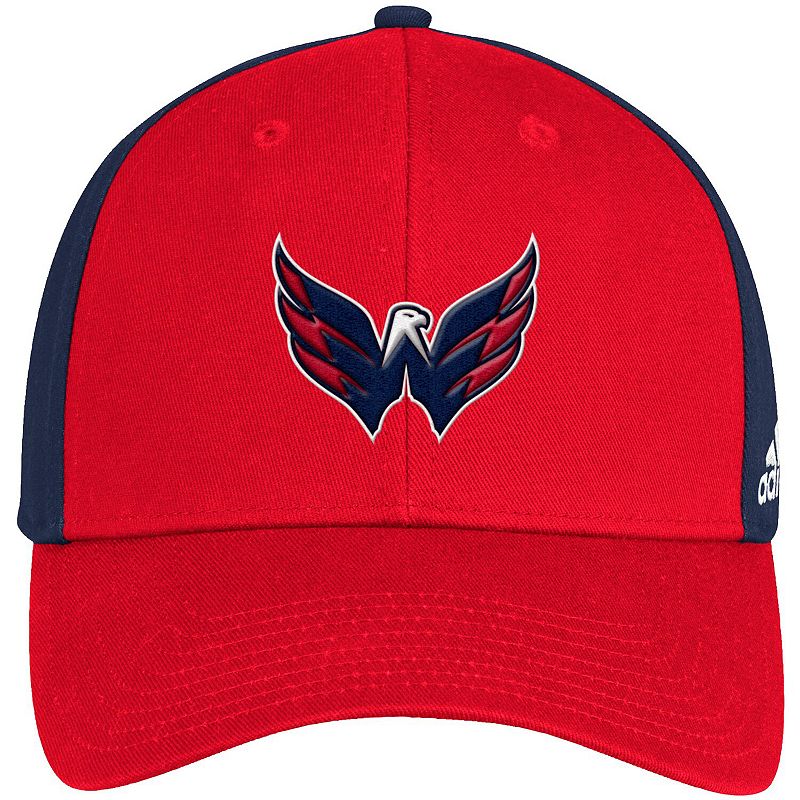 Mens adidas Red/Navy Washington Capitals Team Adjustable Hat