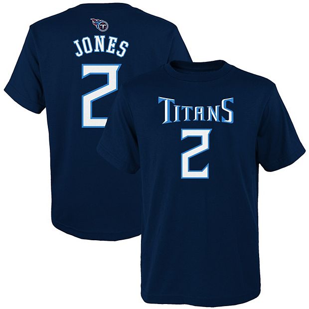 Youth Julio Jones Navy Tennessee Titans Mainliner Player Name & Number  T-Shirt