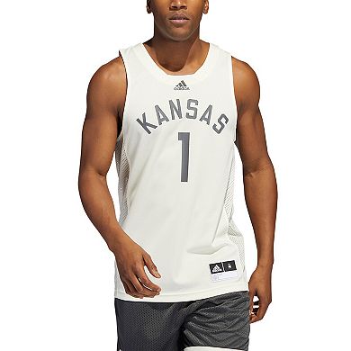 Men's adidas #1 Cream Kansas Jayhawks Reverse Retro Jersey