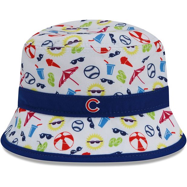 Toddler New Era White Chicago Cubs Spring Training Pattern Bucket Hat