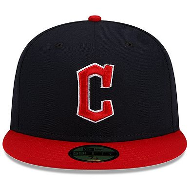 Men's New Era Navy/Red Cleveland Guardians Authentic Collection On-Field 59FIFTY Fitted Hat