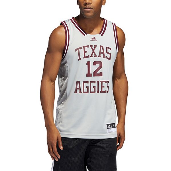 Men's adidas #12 Gray Texas A&M Aggies Reverse Retro Jersey