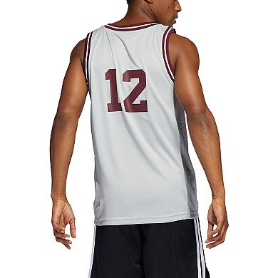 Men's adidas #12 Gray Texas A&M Aggies Reverse Retro Jersey