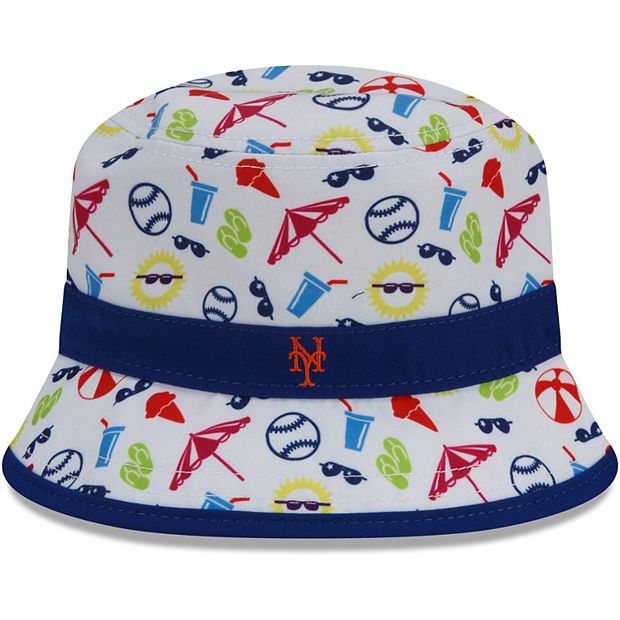 Toddler New Era White New York Mets Spring Training Pattern Bucket Hat