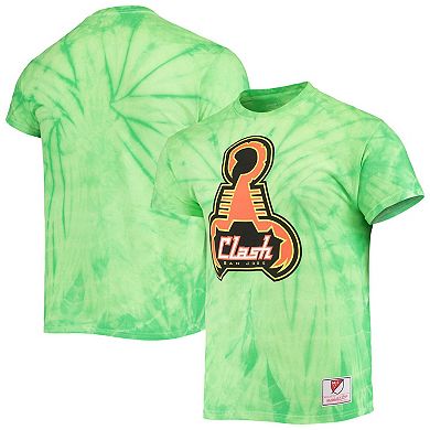 Men's Mitchell & Ness Green San Jose Earthquakes Since '96 Tie-Dye T-Shirt
