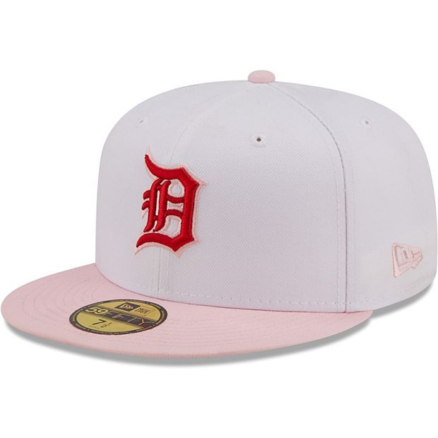 Men's New Era White/Pink Detroit Tigers Scarlet Undervisor 59FIFTY Fitted  Hat