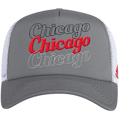 Women's adidas Gray/White Chicago Blackhawks Foam Trucker Snapback Hat