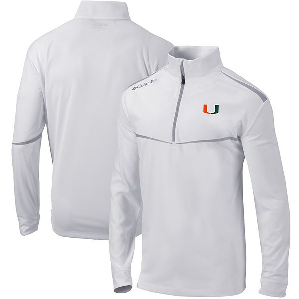 Men's Columbia White Miami Hurricanes Scorecard QuarterZip Jacket