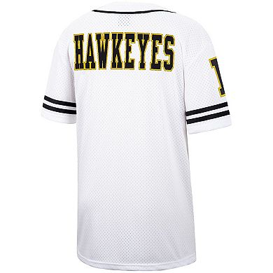 Men's Colosseum White/Black Iowa Hawkeyes Free Spirited Baseball Jersey