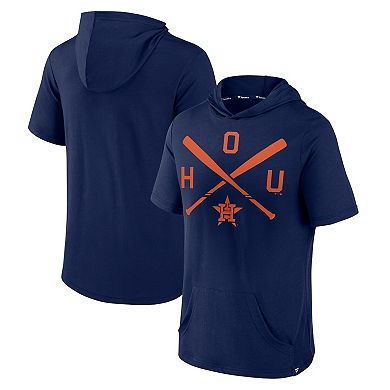 Men's Fanatics Branded Navy Houston Astros Iconic Rebel Short Sleeve Pullover Hoodie