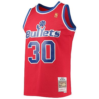 Men's Mitchell & Ness Ben Wallace Red Washington Bullets 1996-97 Hardwood Classics Swingman Jersey