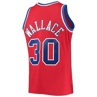 Men's Mitchell & Ness Ben Wallace Red Washington Bullets 1996-97 Hardwood Classics Swingman Jersey