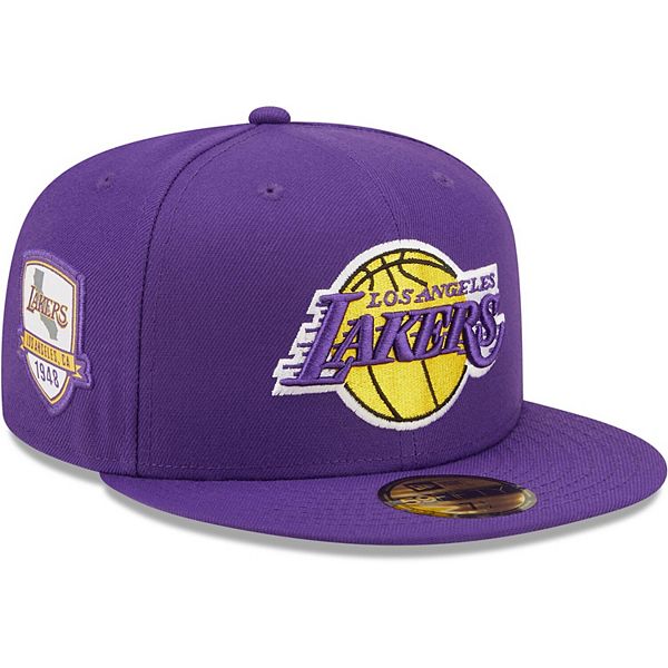 Men's New Era Purple Los Angeles Lakers City Side 59FIFTY Fitted Hat