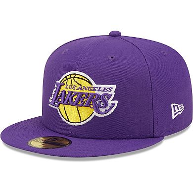 Men's New Era Purple Los Angeles Lakers City Side 59FIFTY Fitted Hat