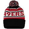 Youth '47 Scarlet/Black San Francisco 49ers Hangtime Cuffed Knit Hat with Pom