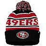 Youth '47 Scarlet/Black San Francisco 49ers Hangtime Cuffed Knit Hat with Pom