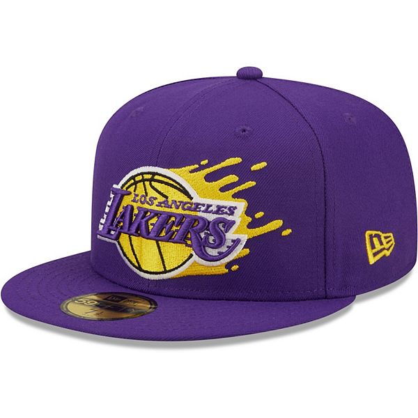 Men's New Era Purple Los Angeles Lakers Splatter 59FIFTY Fitted Hat