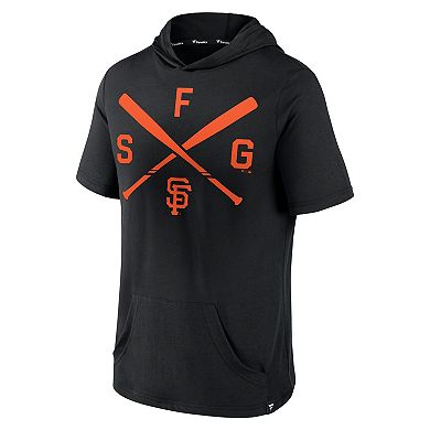 Men's Fanatics Branded Black San Francisco Giants Iconic Rebel Short Sleeve Pullover Hoodie