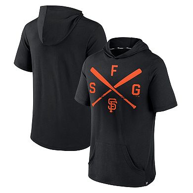 Men's Fanatics Branded Black San Francisco Giants Iconic Rebel Short Sleeve Pullover Hoodie