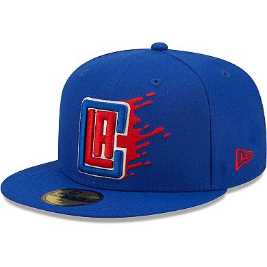 Men's New Era Royal LA Clippers Splatter 59FIFTY Fitted Hat