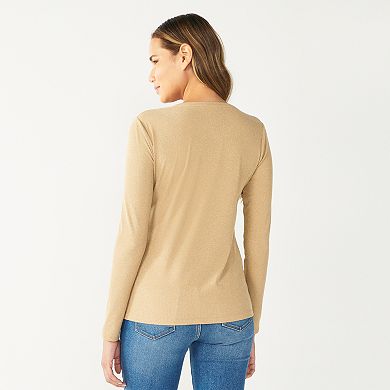 Women's Nine West Long Sleeve Crewneck Top