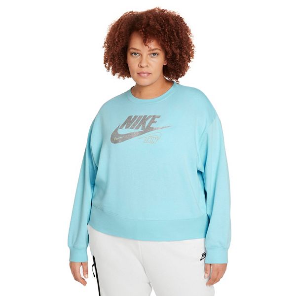 nike club glitter logo crewneck sweatshirt