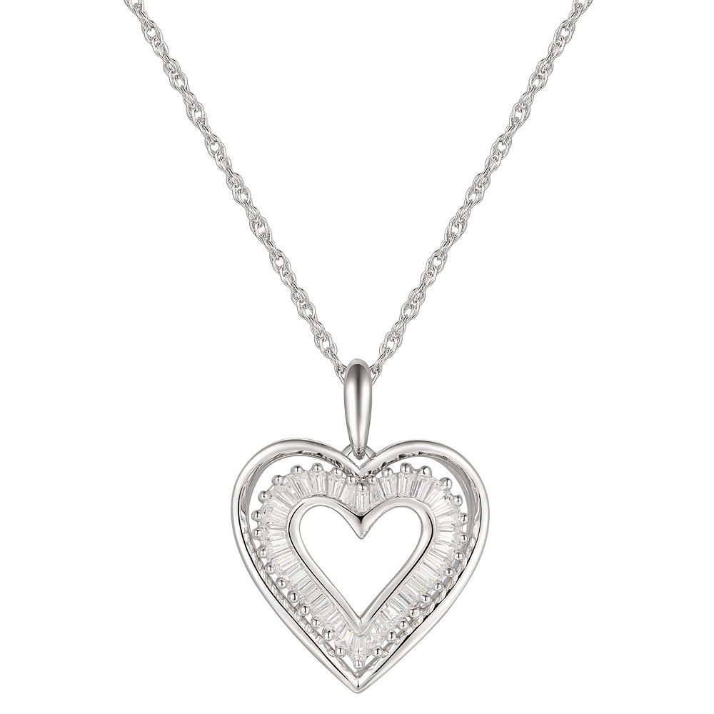 Sterling Silver CZ Open Heart  Necklace main image 1