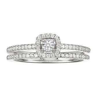 Sterling Silver 1/4 Carat T.W. Diamond Ring