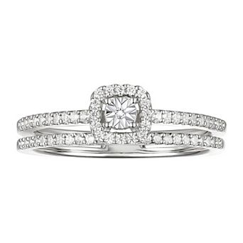 MASTERPIECE Sterling Silver 1/4 Carat T.W. Diamond Ring