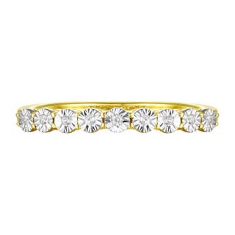 14k Gold Over Silver 1/10 Carat T.W. Diamond Ring
