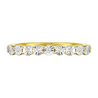 14k Gold Over Silver 1/10 Carat T.W. Diamond Ring