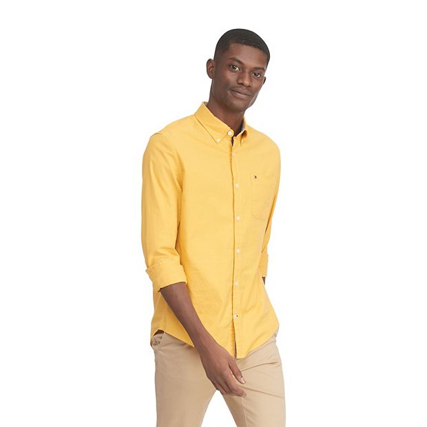 Tommy hilfiger yellow dress 2024 shirt