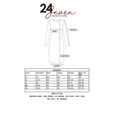 Women's 24seven Comfort Apparel Long Sleeve Side Slit Fitted Maxi Dress
