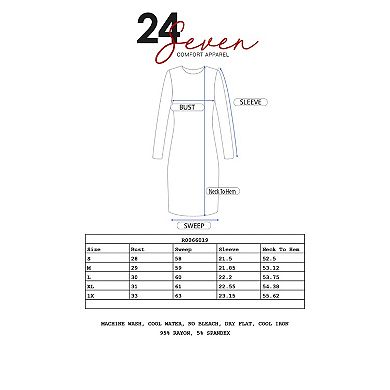 Women's 24seven Comfort Apparel Long Sleeve Pleated Empire Waist Maxi Dress