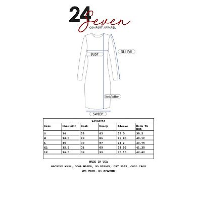 Women's 24seven Comfort Apparel Long Sleeve Knee Length Skater Dress