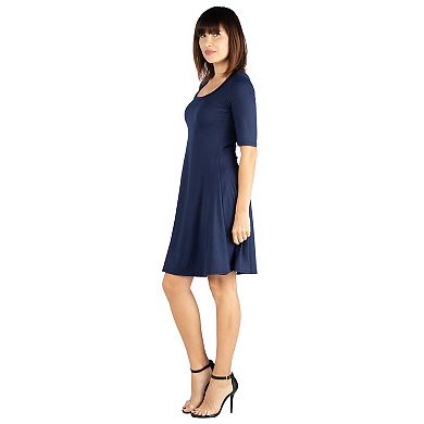 Women's 24seven Comfort Apparel Knee Length A-Line Dress