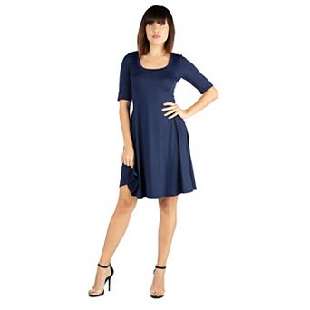 Women's 24seven Comfort Apparel Knee Length A-Line Dress
