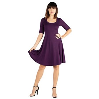 Women's 24seven Comfort Apparel Knee Length A-Line Dress